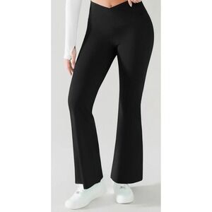 BRXL Womens 3XL Black Crossover Butt Lifting Flared Leg Yoga Pants New with Tag